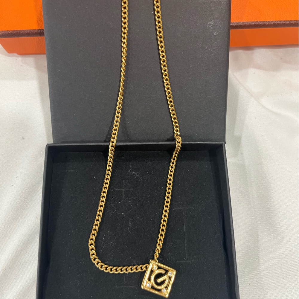 Givenchy Chain Necklace with Square Pendant